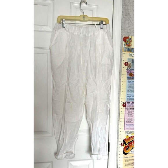 KAKTUS Made In Italy Large Linen White Pants - Picture 1 of 7